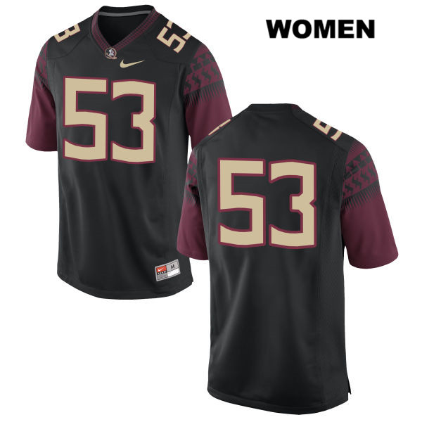 Women's NCAA Nike Florida State Seminoles #53 Jalen Parks College No Name Black Stitched Authentic Football Jersey IPZ2469FS